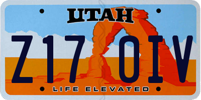 UT license plate Z170IV