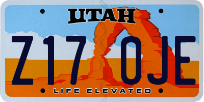 UT license plate Z170JE