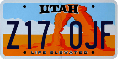 UT license plate Z170JF