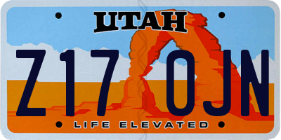 UT license plate Z170JN