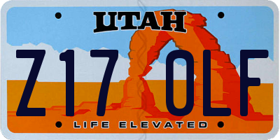 UT license plate Z170LF