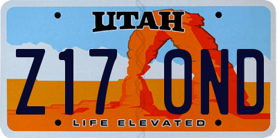 UT license plate Z170ND