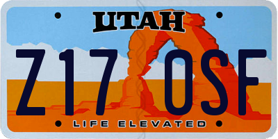 UT license plate Z170SF