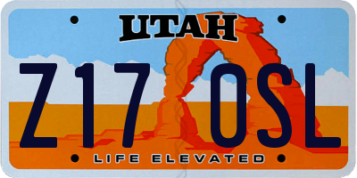 UT license plate Z170SL