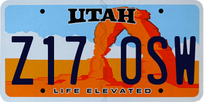 UT license plate Z170SW