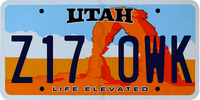 UT license plate Z170WK