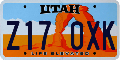 UT license plate Z170XK