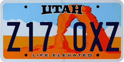 UT license plate Z170XZ