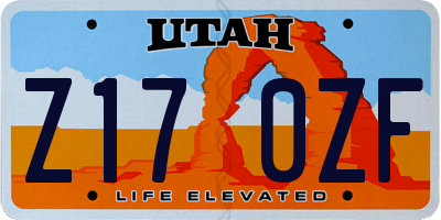 UT license plate Z170ZF
