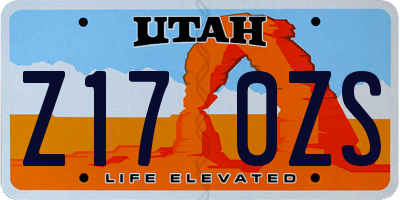 UT license plate Z170ZS