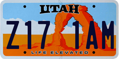 UT license plate Z171AM