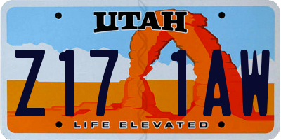 UT license plate Z171AW