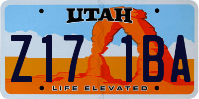 UT license plate Z171BA