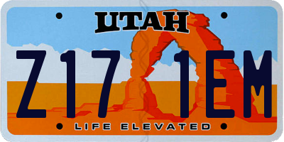 UT license plate Z171EM