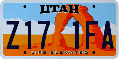 UT license plate Z171FA