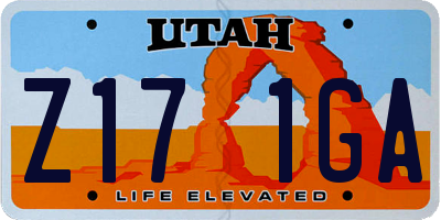 UT license plate Z171GA