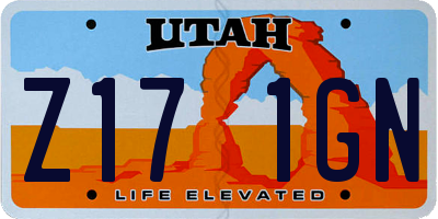 UT license plate Z171GN
