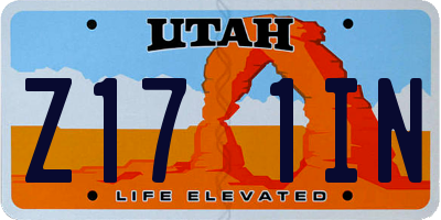 UT license plate Z171IN