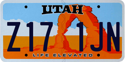 UT license plate Z171JN
