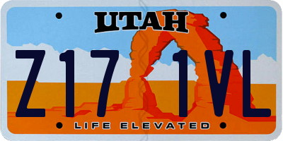 UT license plate Z171VL