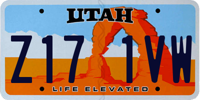 UT license plate Z171VW
