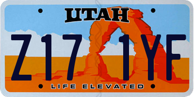 UT license plate Z171YF