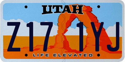 UT license plate Z171YJ