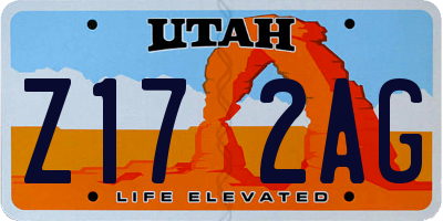 UT license plate Z172AG