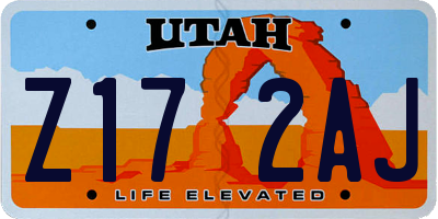 UT license plate Z172AJ