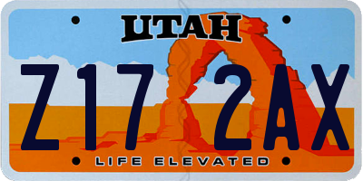 UT license plate Z172AX