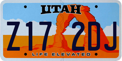 UT license plate Z172DJ