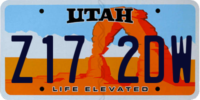 UT license plate Z172DW
