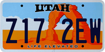 UT license plate Z172EW