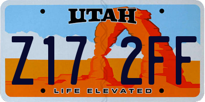 UT license plate Z172FF