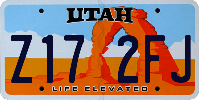UT license plate Z172FJ