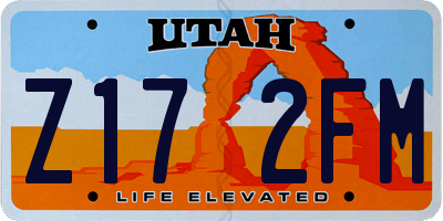 UT license plate Z172FM