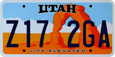 UT license plate Z172GA