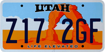 UT license plate Z172GF