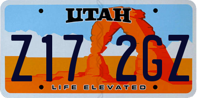 UT license plate Z172GZ