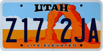 UT license plate Z172JA