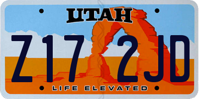 UT license plate Z172JD