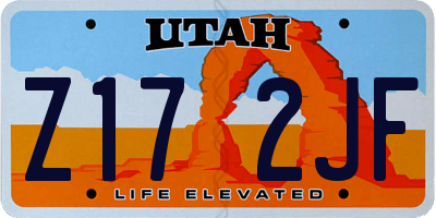 UT license plate Z172JF