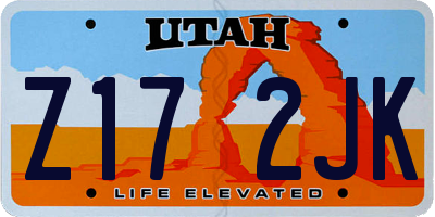 UT license plate Z172JK
