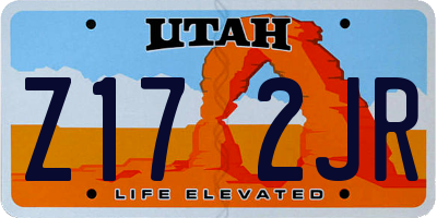 UT license plate Z172JR