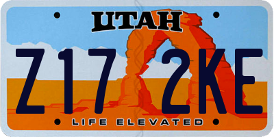 UT license plate Z172KE