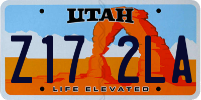 UT license plate Z172LA