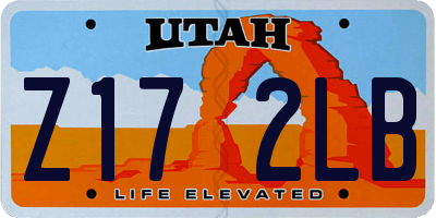 UT license plate Z172LB