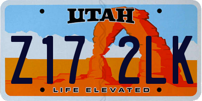 UT license plate Z172LK