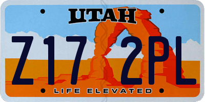 UT license plate Z172PL