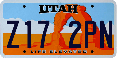 UT license plate Z172PN